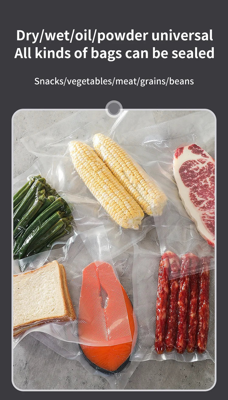 2-in-1 Vacuum Sealer with USB-Rechargeable Portable,with 3 modes vacuum sealant, for fruits, meat, etc. to keep fresh