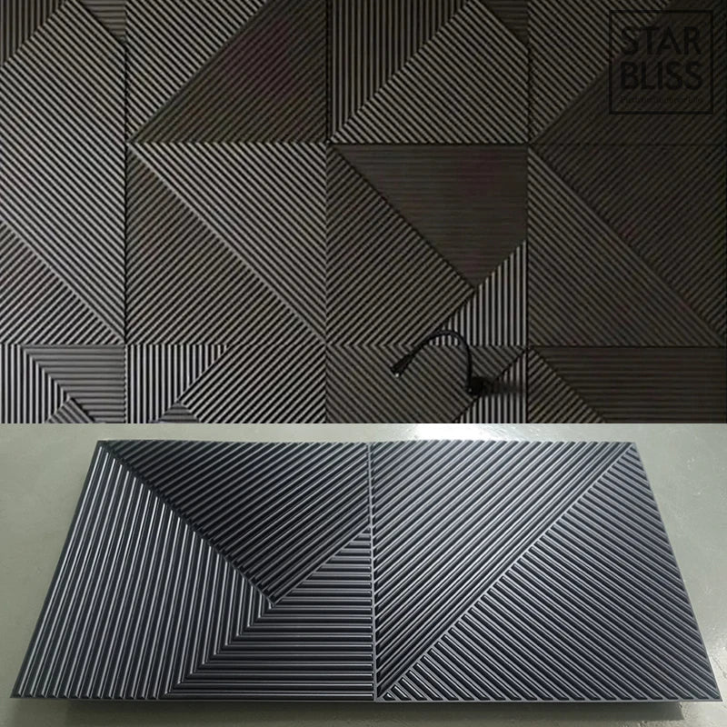 4pcs 50x50cm  Premium 3D Wave Wall panel Stripe Wallpaper PVC Wall Decor Living Room Bedroom Office Decor TV Background 9 sold