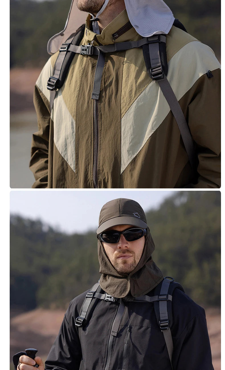 Summer Quick Drying Baseball Caps For Men Women Anti UV Sun Hat Breathable Hiking Fishing Hat Male Outdoor Detachable Shawl Hats