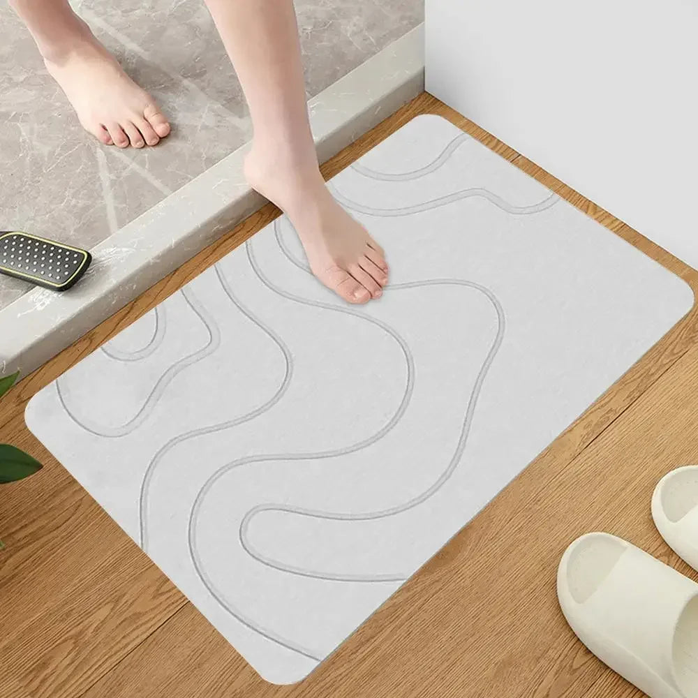 Absorbent Stone Bath Mat Toilet Door Non-slip Mat Entryway Rugs Bathroom Rugs FloorMat Quick Drying Diatomite Stone Shower Mats