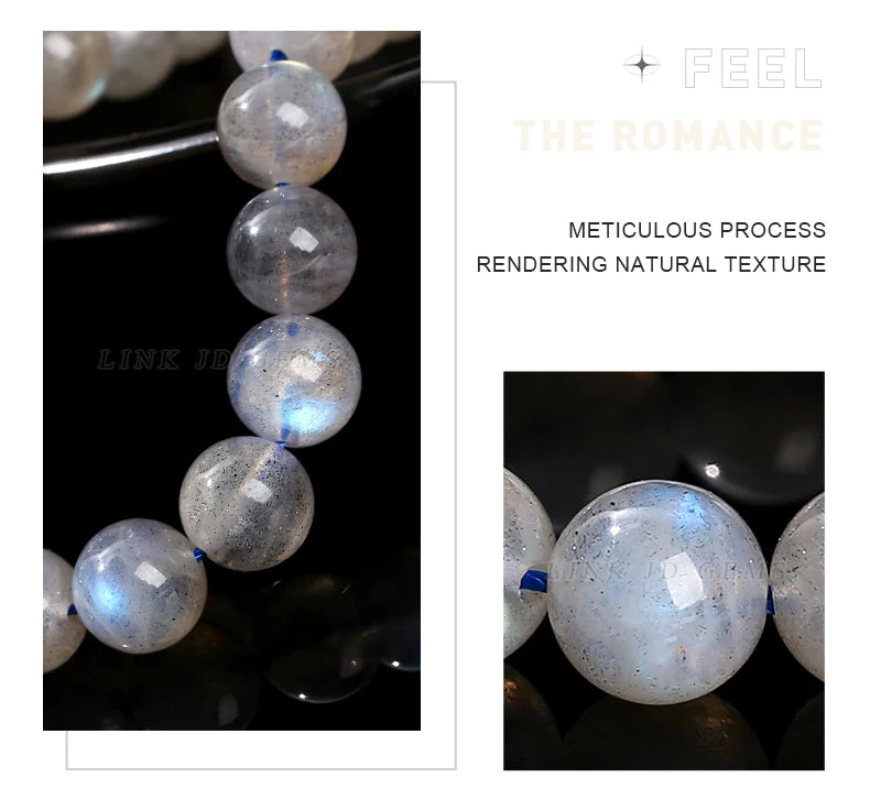 3A Natural Gray Moonstone Irisation Shiny Labradorite Fine Gems 4 6 8 10mm For Jewelry Making Diy Necklace Bracelet Accessory
