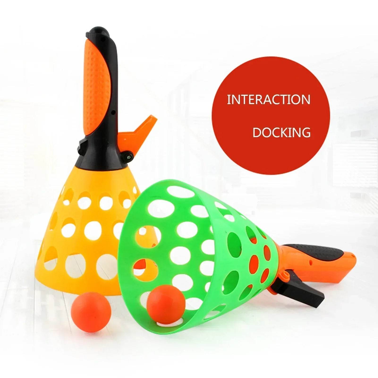 Hot Fun Ball and Cup Toy Set Ball Game with 2 Catch Launcher Baskets and 3 Balls Summer Beach Birthday Party Favors Gifts Toys - AIAZ