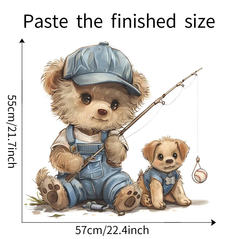 Animal Vinyl Tile Child Wall Sticker For Baby Kids Room Decoration Adhesive Wallpaper Bedroom Accessories Wall Decor Home Decor