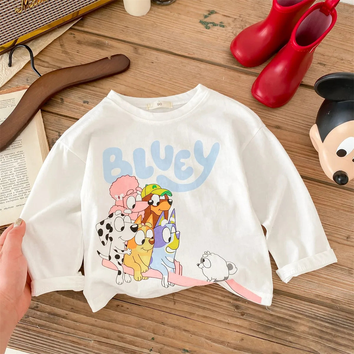 Boutique Fashion Kids Clothing Long Sleeve Tees Spring Autumn Cartoon Printed Baby Girls Base Shirt Crewneck Children Top Blouse