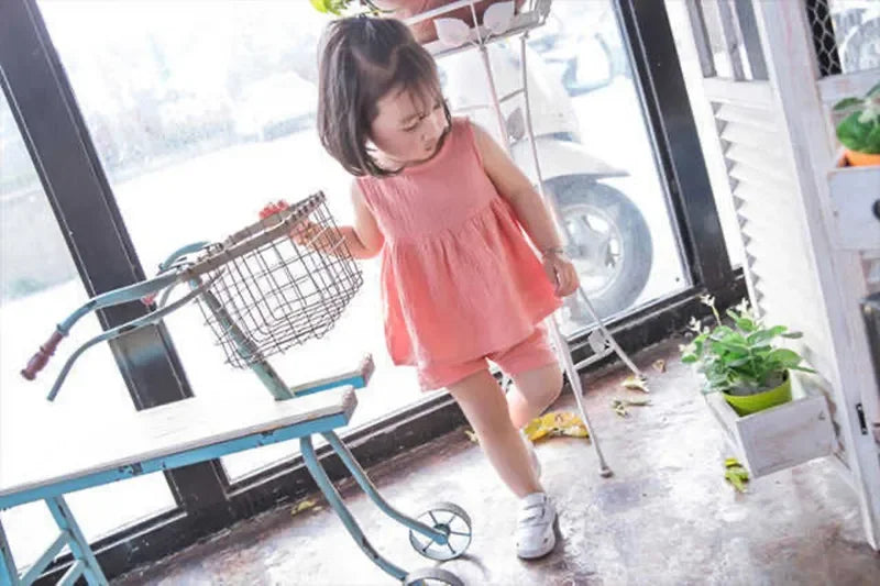 Baby Girl Cute Sets Cotton Tops + Short Pants Clothing Sets Kids Girl Summer Toddler Clothes