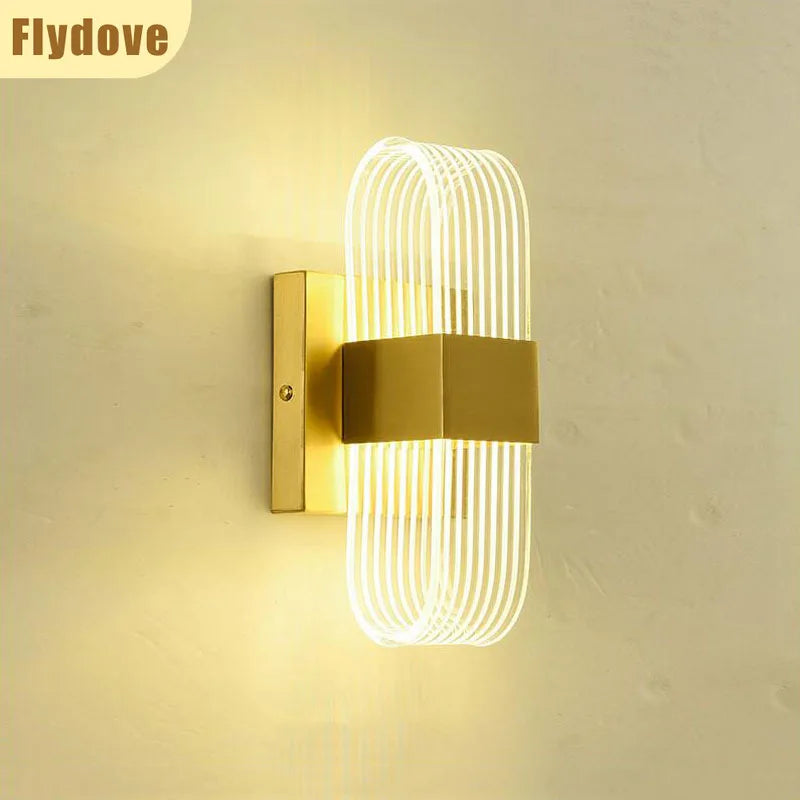 Luxury Creative Super Bright Living Room Bedroom Bedside Hotel Wall Lamp Transparent Line Guided LED Home Lighting Decoration