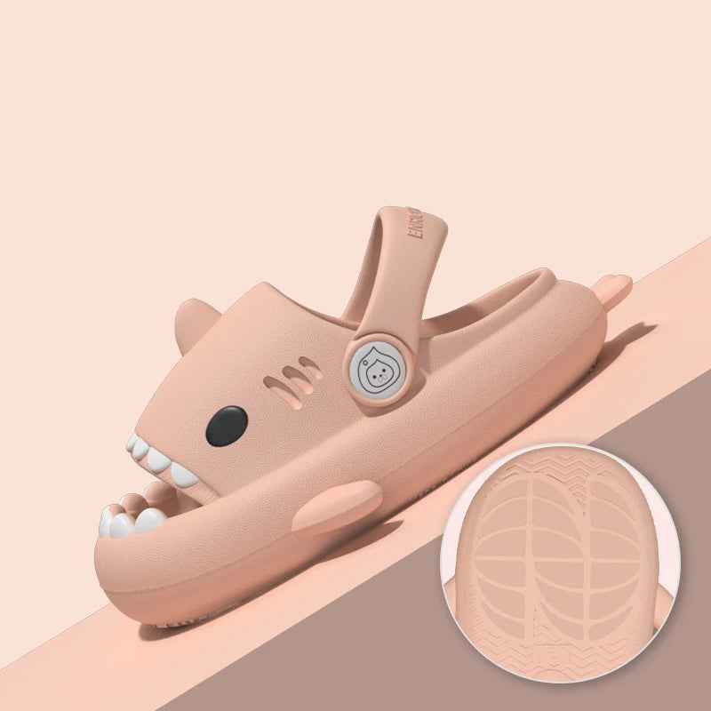 Children Sandals Kids Slippers Shoes Cartoon Shark Summer Boys Girls Baby Thick Soft Sole Non-slip