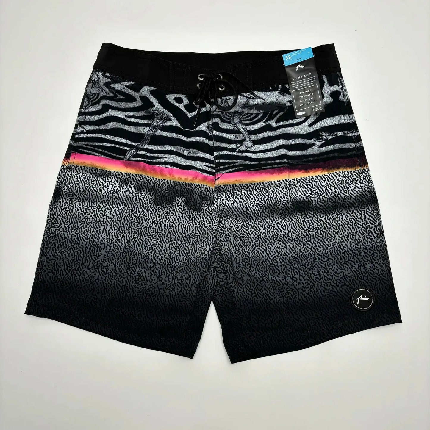 Brand Summer Printed Rusty Men's Shorts Surf Swim Trunks Lightweight Quick-dry Man Bermuda Beach Boardshorts Stretch with Pocket