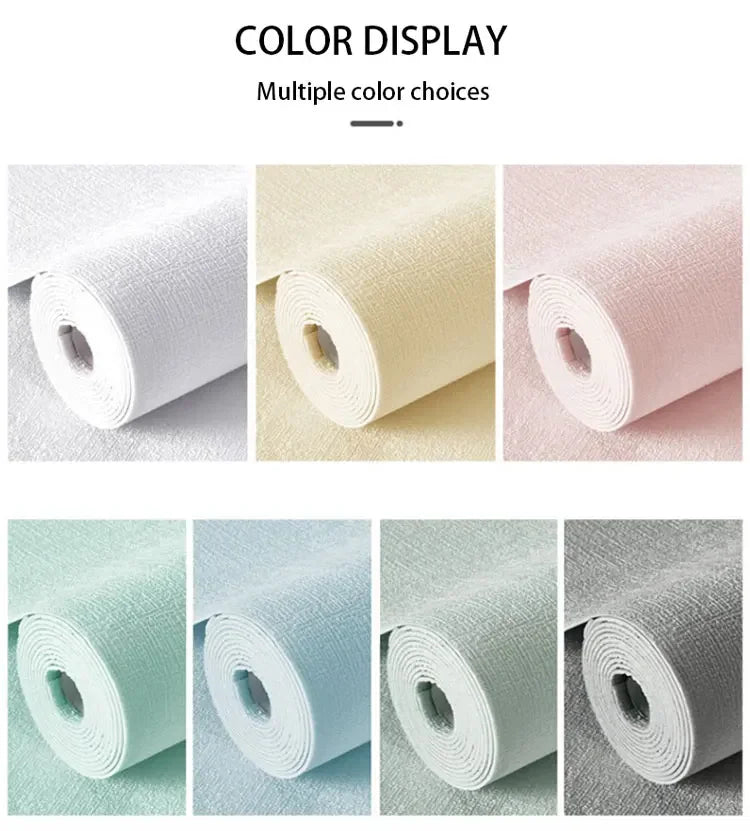 Self Adhesive 3D Panel Linen Wallpaper Foam Soundproof Waterproof 3D Diatom mud Wall Sticker modern simple Bedroom Wallpaper