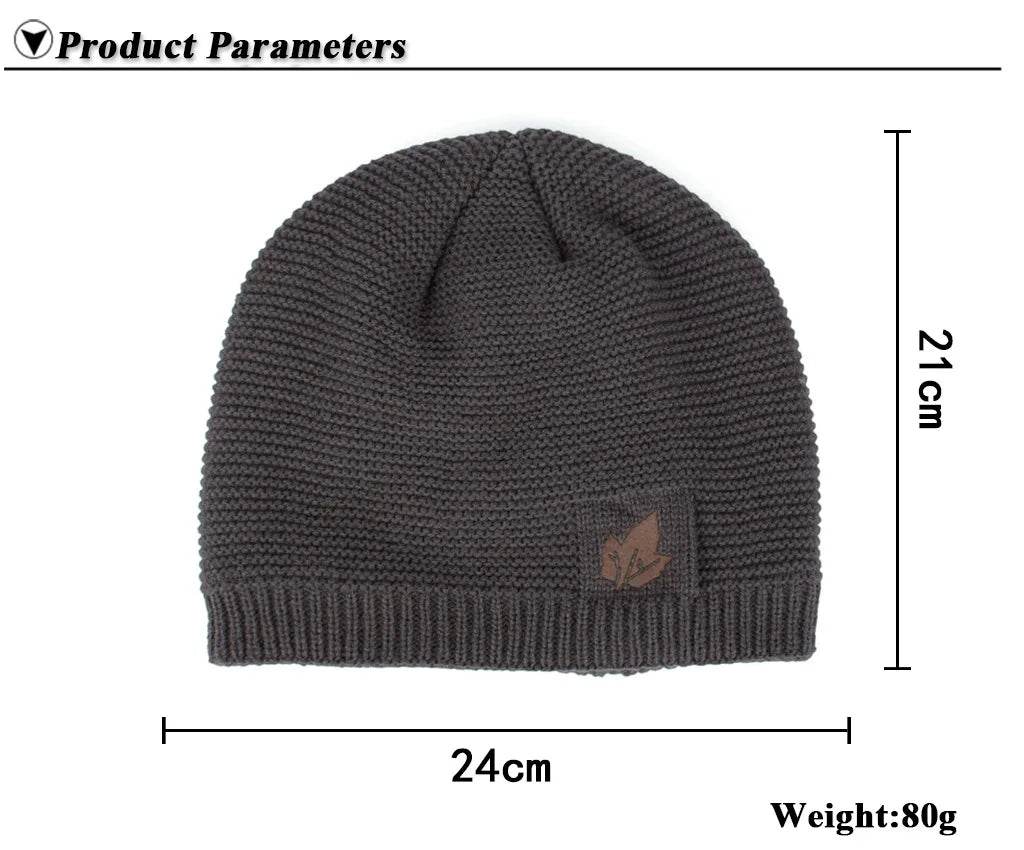 2025 New winter knit hats men's and women's outdoor warm thickening plus velvet loose caps Skullies brand winter ski male bone - AIAZ
