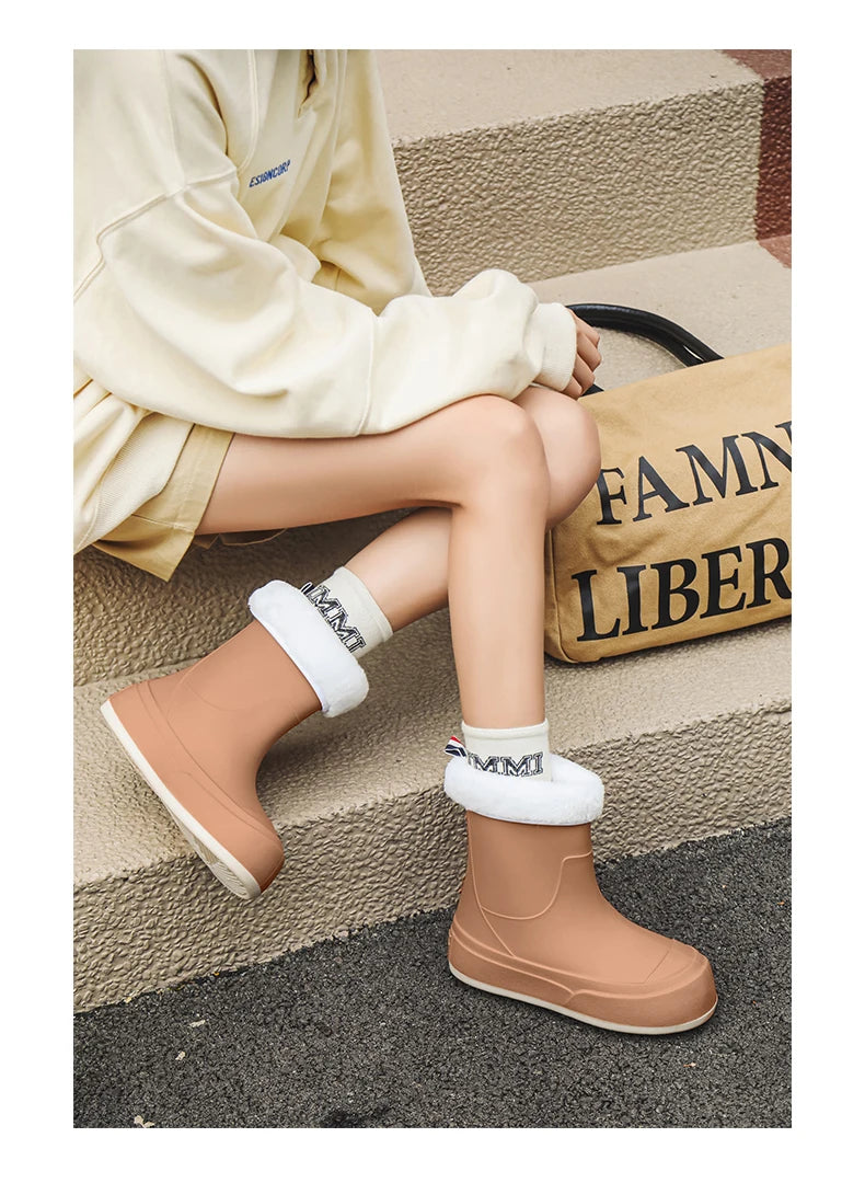 Cute Parent-Child Rain Boots Women's Anti-Slip Waterproof oes Four Seasons Universal Slip-Resistant Rubber Boots
