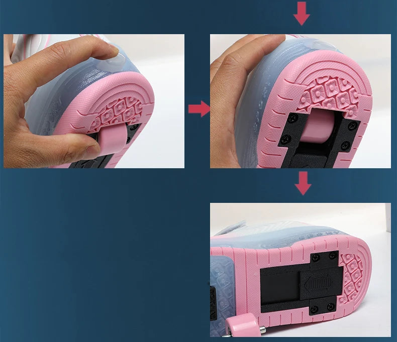 Kids Sneakers USB Recharge Light Up Skates Shoes Boys Girls Casual Skateboarding Shoe Roller Skate Outdoor Sports Shoes With LED