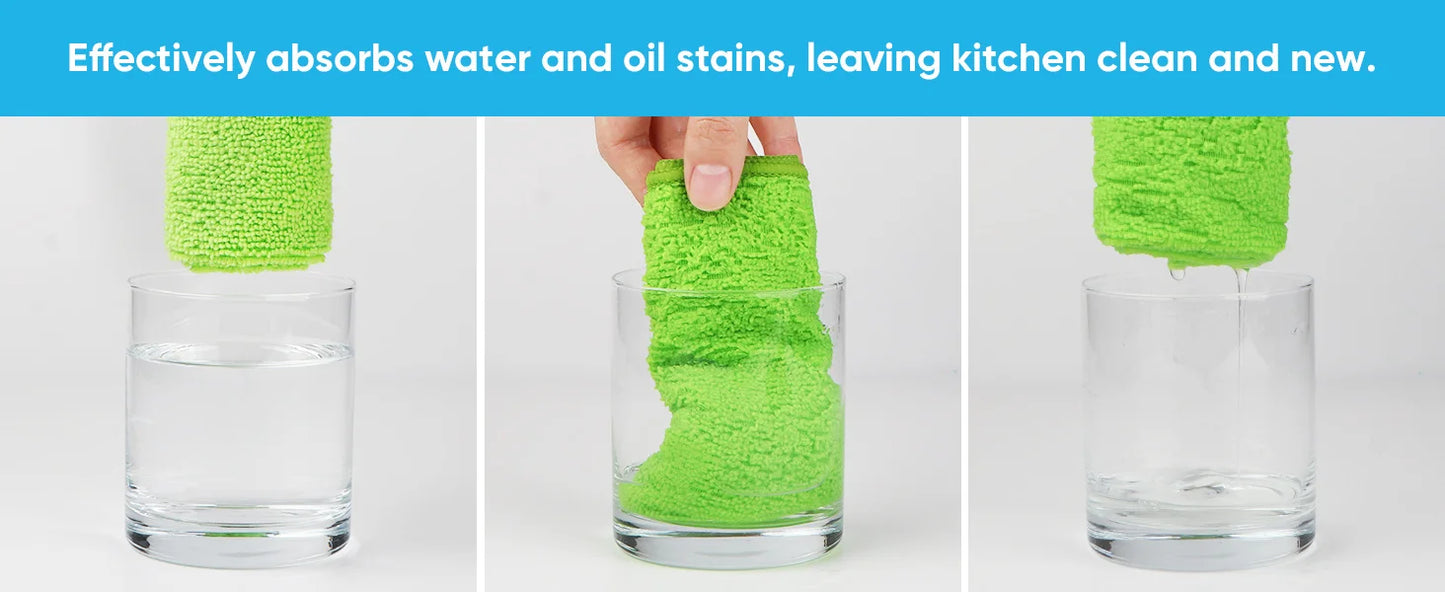 Microfiber Cleaning Cloth 12 Pack Cleaning Rags Cleaning Towels with 4 Color Assorted 11.5"X11.5"(Green/Blue/Yellow/Pink)