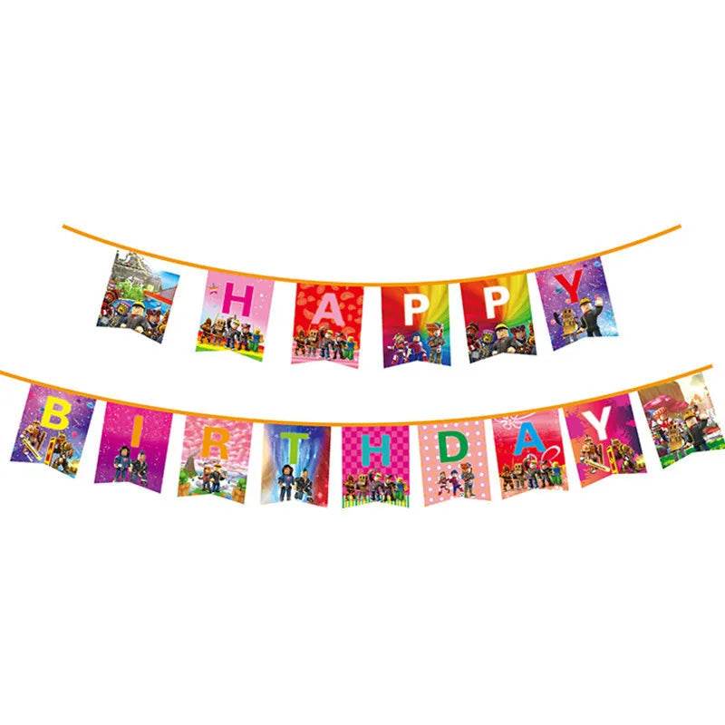 Hot Roblox Birthday Party Decor Game Balloons Disposable Tableware Backdrop For Kids Boy Party Supplies Baby Shower Toy Gifts - AIAZ