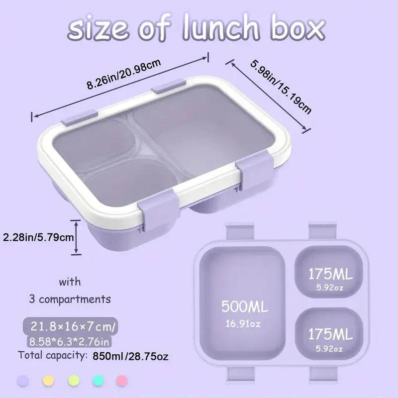 Bento Box Leakproof Lunch Food Storage with Stackable Design Carry Handles Office School for Kitchen Restaurant Use Lunch Box - AIAZ