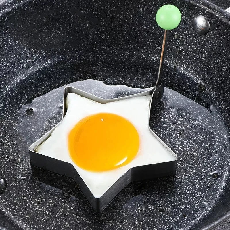 5 Style Heart Fried Egg Mold Stainless Steel Egg Mould Maker Breakfast Baking Omelette Rings Cooking Tools Kitchen Accessories