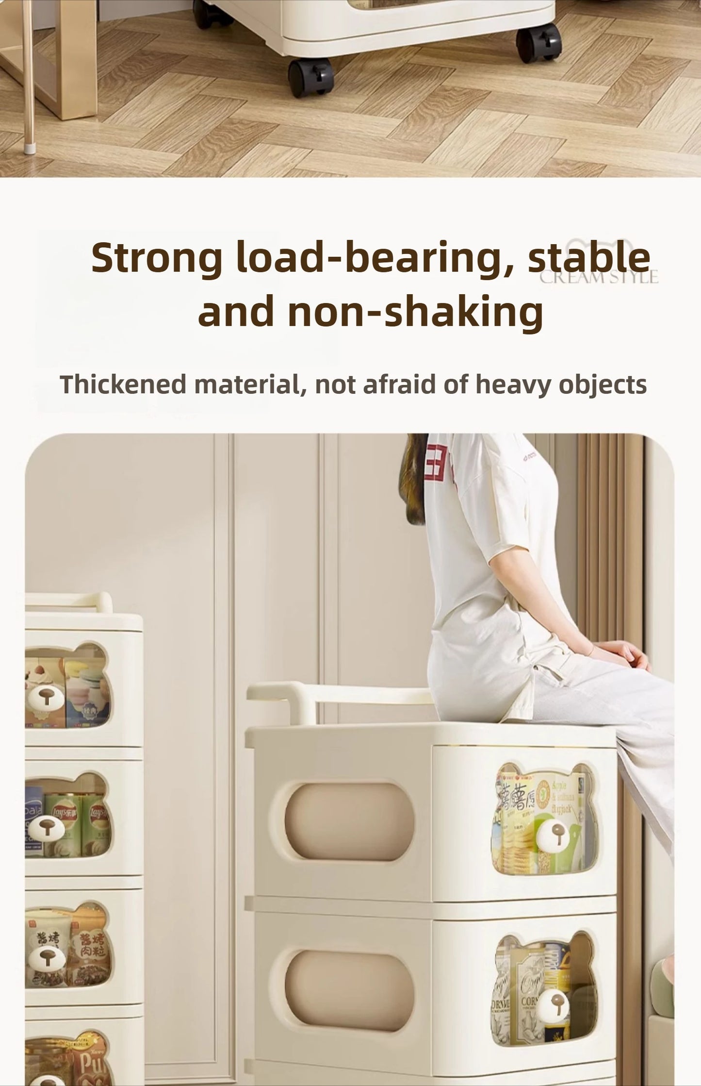Household handcart baby snack toy storage rack, multi-layer drawer style storage rack, movable storage cabinet