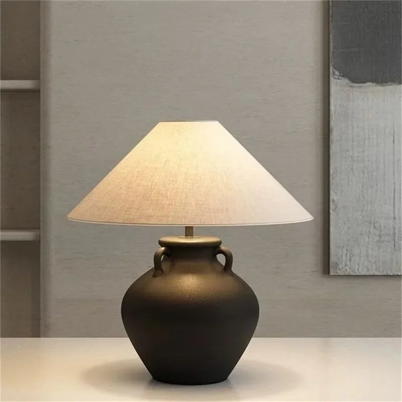 ULANI Contemporary Ceramic Table Lamp American Retro Creativity Living Room Bedroom Study Villa Hotel Homestay Desk Light