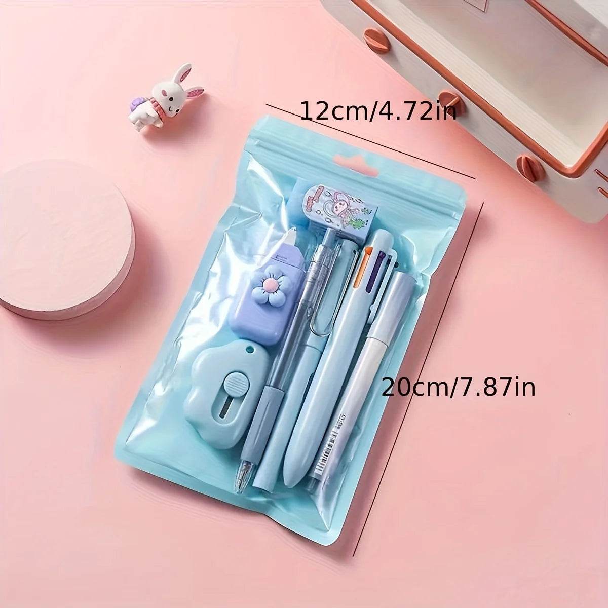 7pcs/set Cute School Supplies Gift Box - Durable and Diverse Stationery Set, Suitable for Students to Use - AIAZ
