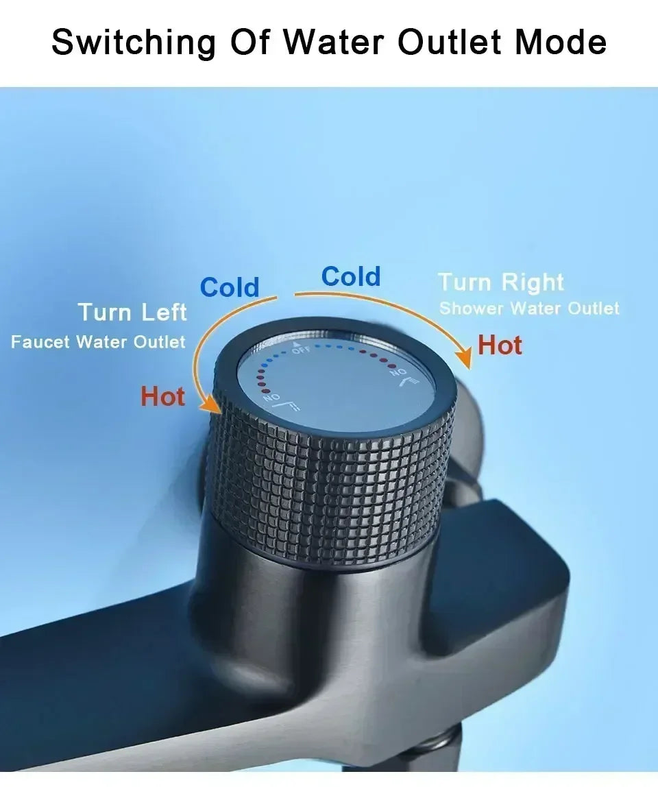 Hot and Cold Water Heater Mixing Valve Wall Mounted Bathtub Faucets Bathroom Shower Set Shower Tap Shower Accessories