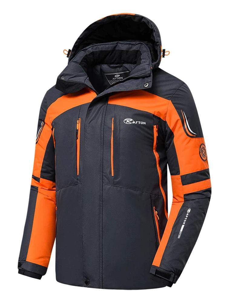 Men 2025 Winter New Outdoor Jet Ski Snow Warm Parkas Jacket Coat Men's Outwear Premium Casual Hat Waterproof Thick Fleece Parkas - AIAZ