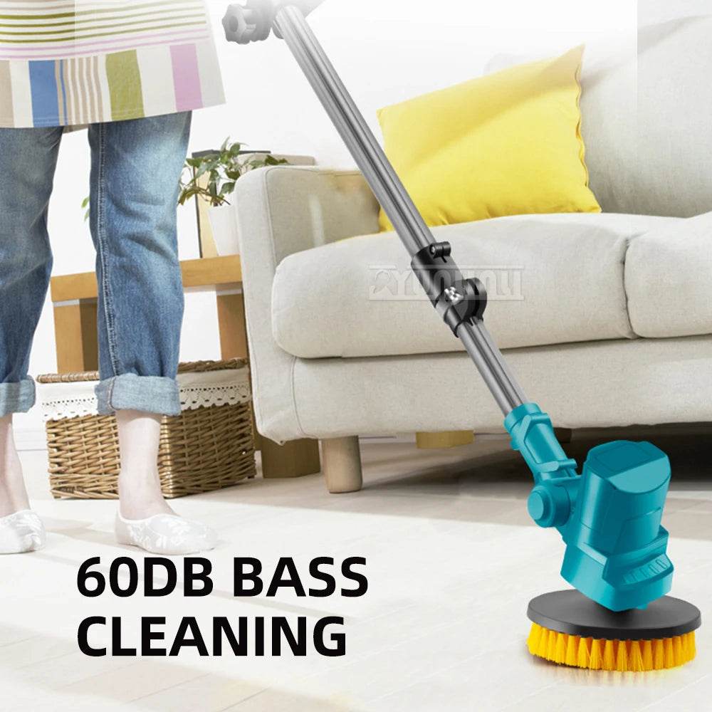 Bathroom Yard Cleaning Polishing Brush Retractable Electric Sweeping Brush Home Garden - AIAZ