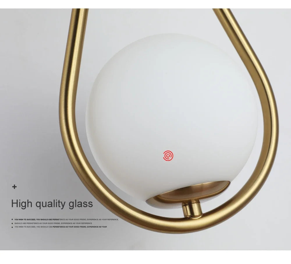 Modern LED Wall Lamps Metal Living Room Lamp Fashion Nordic Bedside Glass Wall Lamp Bedroom Decoration Lighting