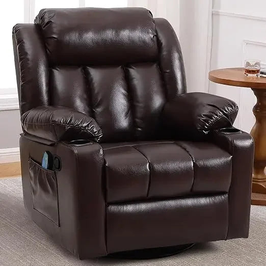 For Rocker Recliner Chair For Adults, Overstuffed Large Manual Recliner Swivel Glider With Massage And Heat,Living Room Chairs