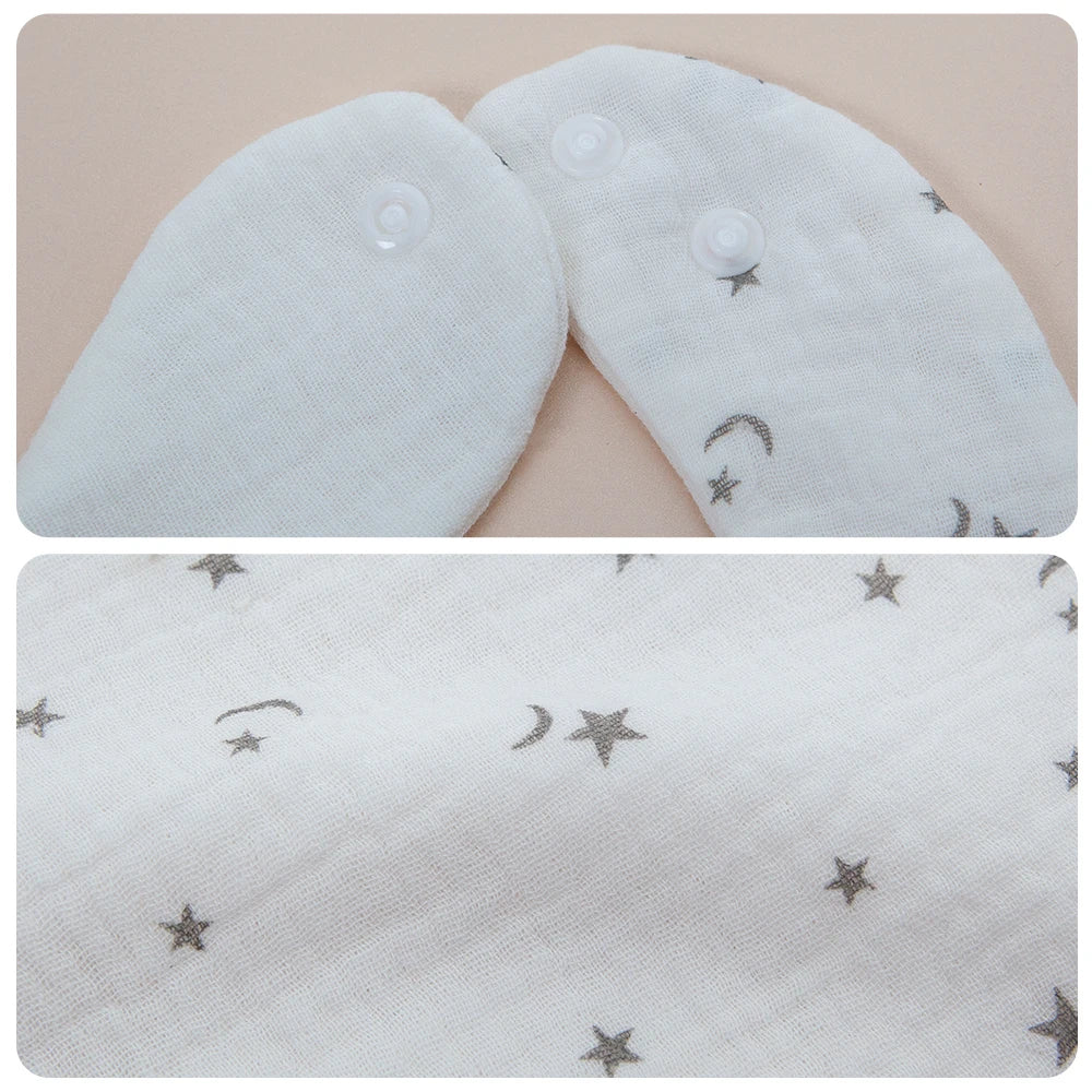 2Pcs/Set Baby Bibs Reusable Saliva Towel Good Absorption Soft 100% Cotton Gauze Cartoon Print Adjustable Baby Feeding Bibs