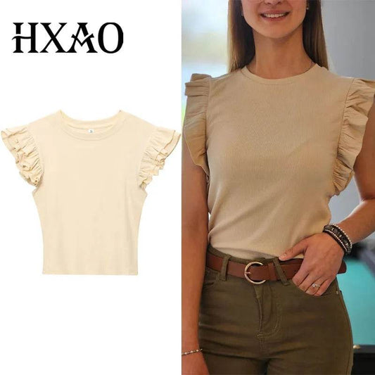 Top Women Summer Corset Woman Clothing Tank Crop Knitted Top Female Y2k Ruffled Sleeveless Cute Street Style Casual Women's Vest - AIAZ