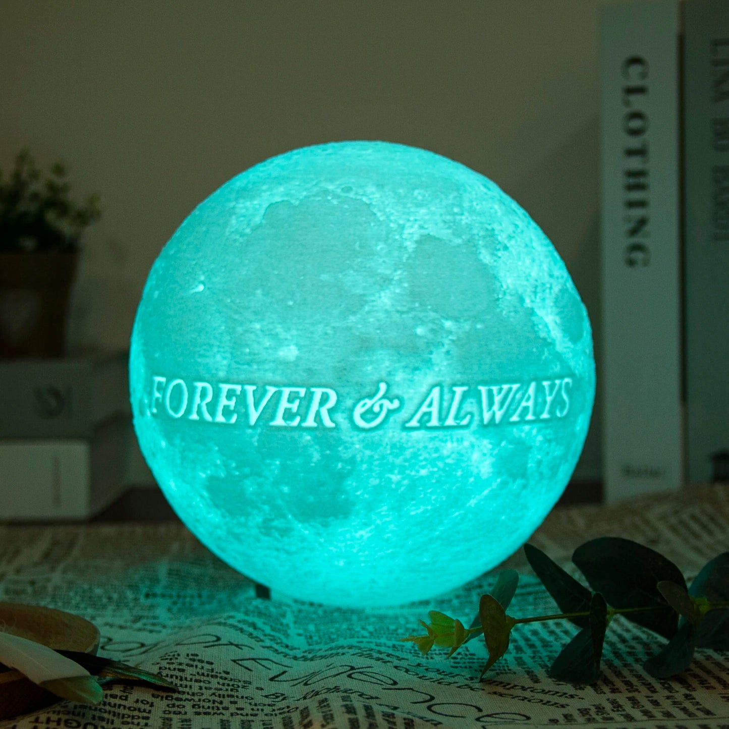 Customized 3D Printing Moon Lamp Personalized Photo Text Night Light USB Rechargeable Gift for Birthday Mother's Valentine Day