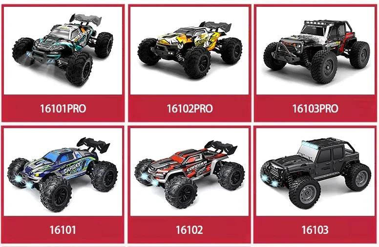 1:16 4WD RC Car 70KM/H Or 50KM/H With LED Remote Control Cars High Speed Drift Monster 4x4 Truck for Kids vs Wltoys 144001 Toys - AIAZ
