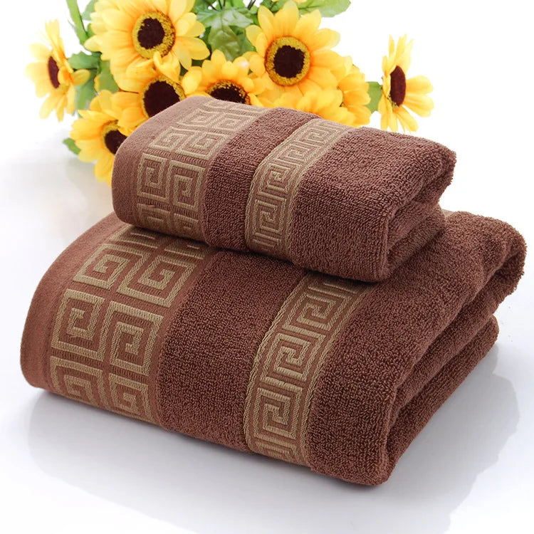 2pcs Set Black Bathroom Towel Sets 100% Cotton Embroidered Bathroom Towel Christmas Gift Sport Towel Sets Home Hotel Use 수건 세트