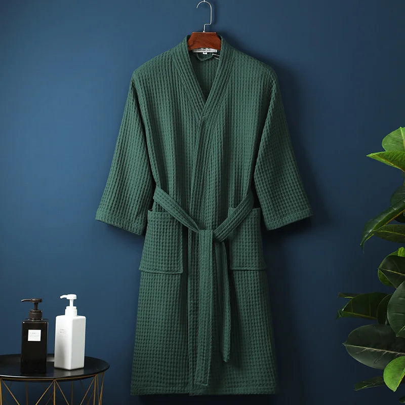 Men Women 100% Cotton Terry Bathrobe Suck Water Towel Sleepwear Spa Hotel Long Bath Robe Kimono Plus Size Dressing Gown Lovers