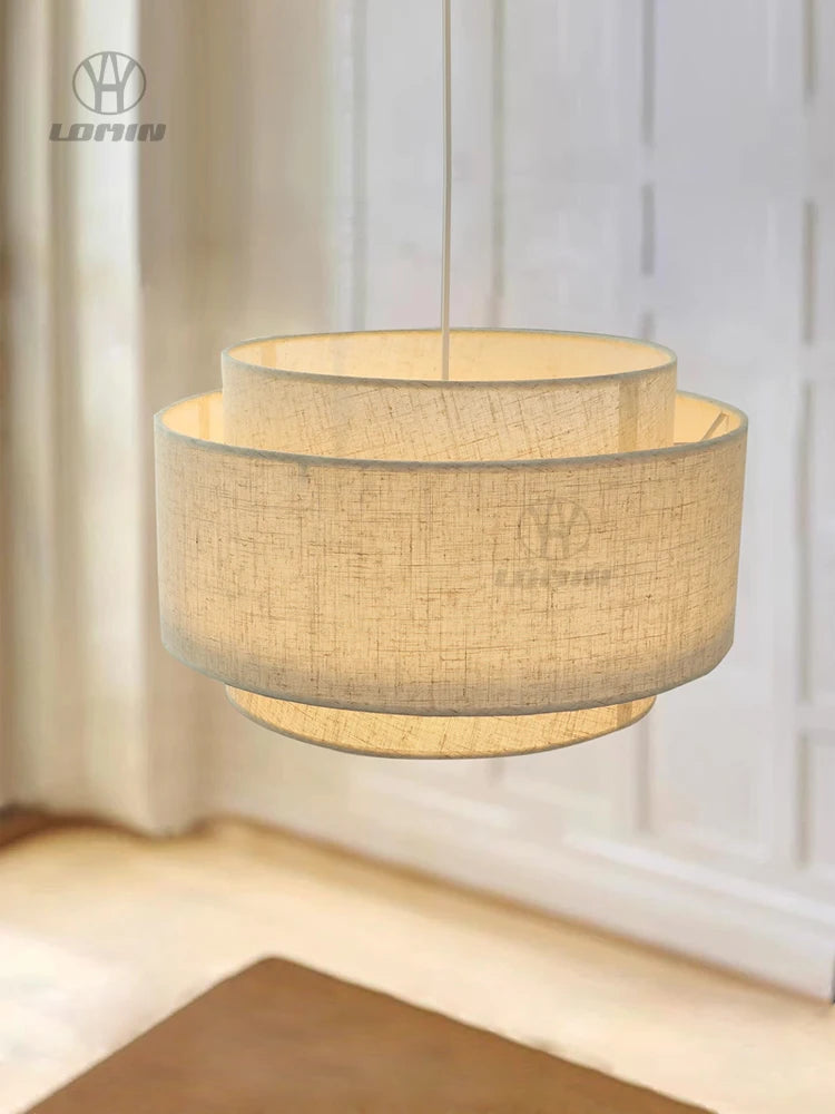 GEW Wabi-Sabi Hand-knitted Chandeliers Nordic Fabric Lampshade Pendant Lights For Restaurants, Shops, Bedroom Home Decor BT3001