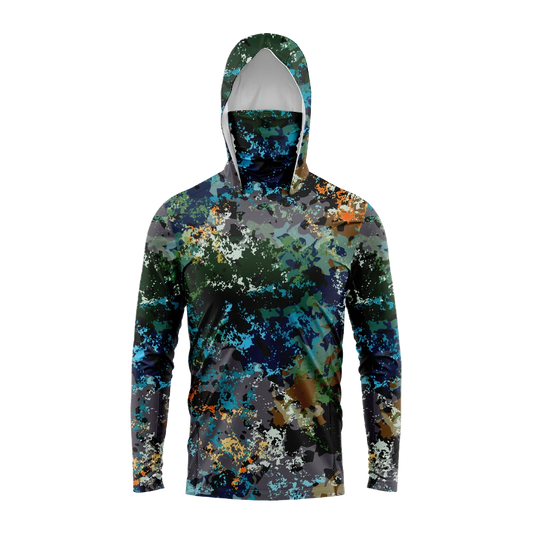 Men Hood Fishing Shirt long sleeve fishing t shirt uv protection Fishing Apparel