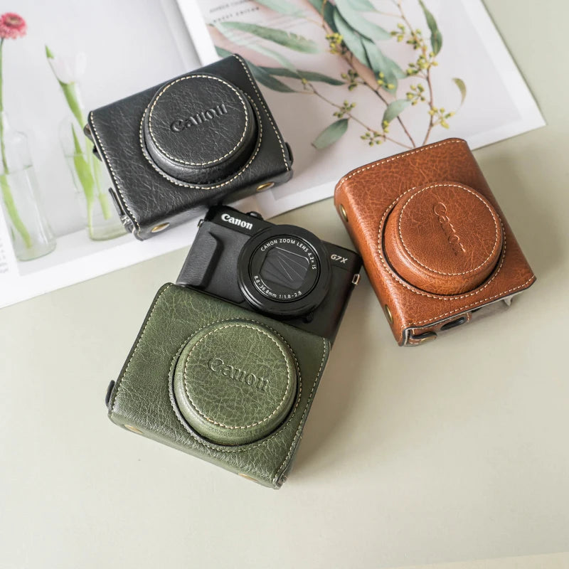 new luxury handwork Camera PU leather Bag Body BOX Case For canon G7X2 G7X3 G7X Mark ii iii Protective sleeve shell