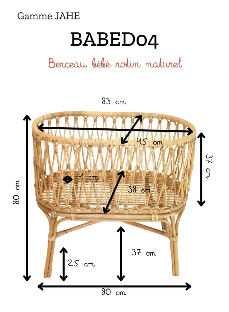 Handmade Natural Rattan Crib Crib And Crib For Babies And Children Home Bedroom Decoration In Vietnam MN26