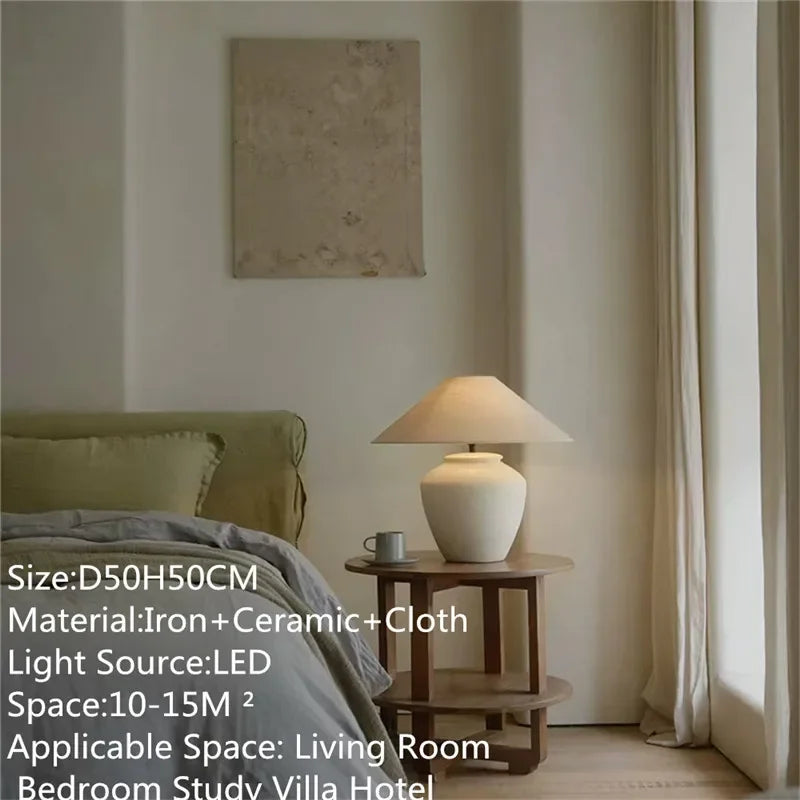 ULANI Contemporary Ceramic Table Lamp American Retro Creativity Living Room Bedroom Study Villa Hotel Homestay Desk Light