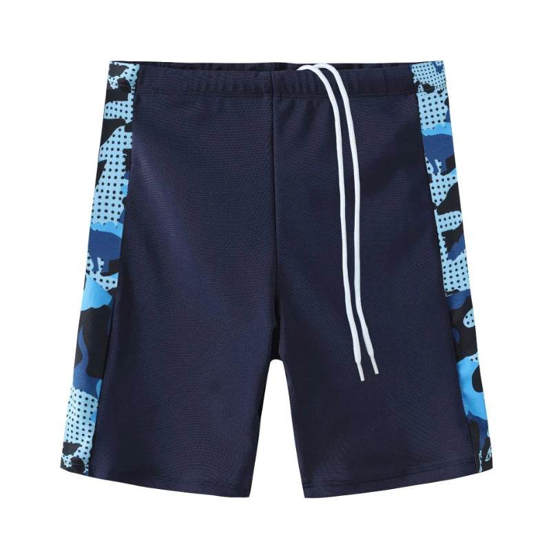 2-piece Set of Summer Children's Swim Trunks Swim Caps Boys' Swimwear Quick Drying Shorts Cartoon Print Beach Swimwear Ages 4-16 - AIAZ