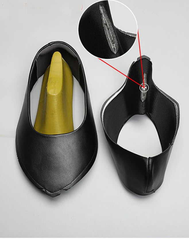GKTINOO Black Leather Women's Work Shoes Pumps Thick Heels Round Head Shoes Soft Sole Professional Non-slip Hotel Work Shoes