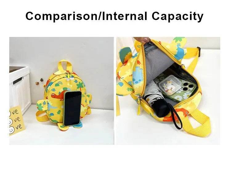 Cute Cartoon Dinosaur Baby Backpacks Kindergarten Schoolbag Children Boys Girls School Bags Adjustable Animals Kid Backpack - AIAZ