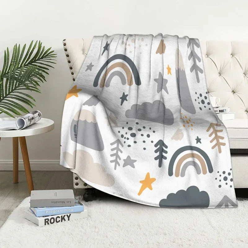 Home decoration plush Throw Sofa blanket Bedspread bed fluffy soft blankets decor Plaid Modern nordic rainbow cute winter