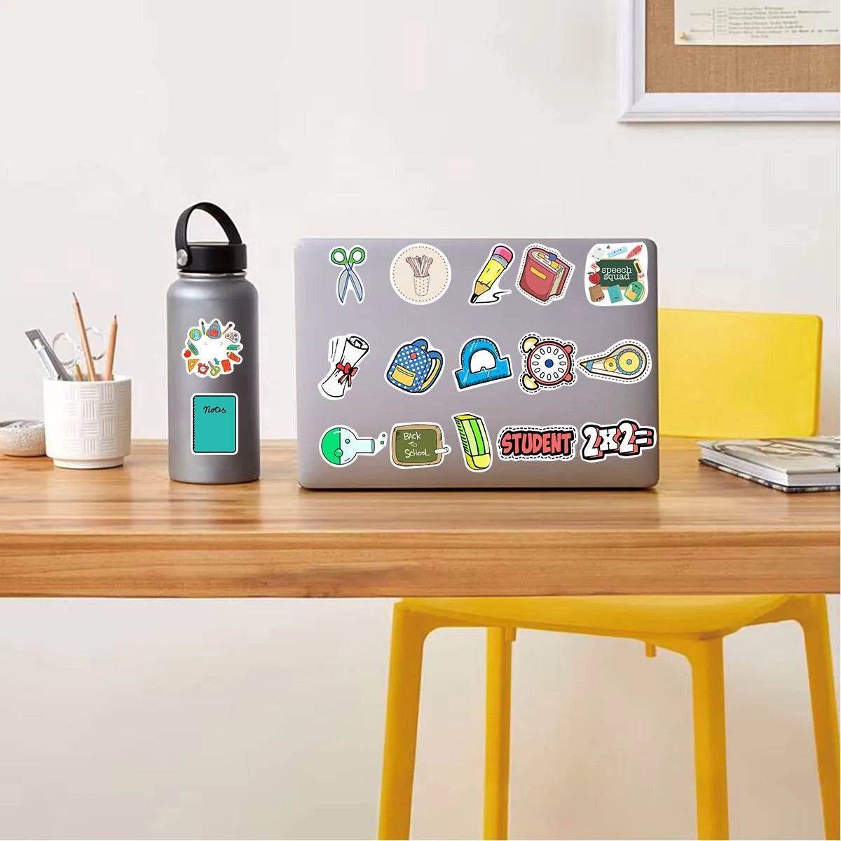 50PCS School Supplies Stickers Nostalgia Cartoon Scrapbook Home Waterproof Living DIY Room Phone Wall Skateboard Water Sticker - AIAZ