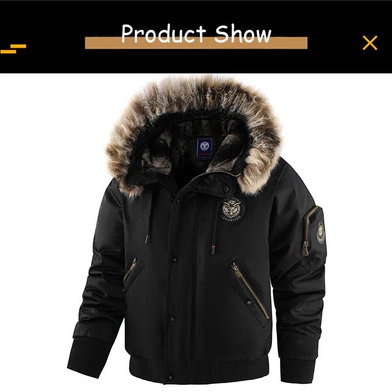 2025 Winter Men Outdoor Windproof Fleece Warm Travel Jacket Men Hooded Casual Fashion Style Zipper Pocket Jacket Male Coat Tops - AIAZ