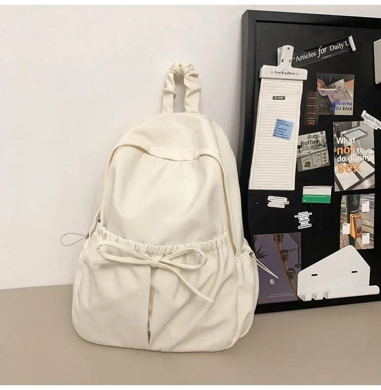 Fashion Bow Backpack Children's School Backpack Large Capacity Nylon School Bags Elementary School Book Bags Outdoor Travel Bag - AIAZ