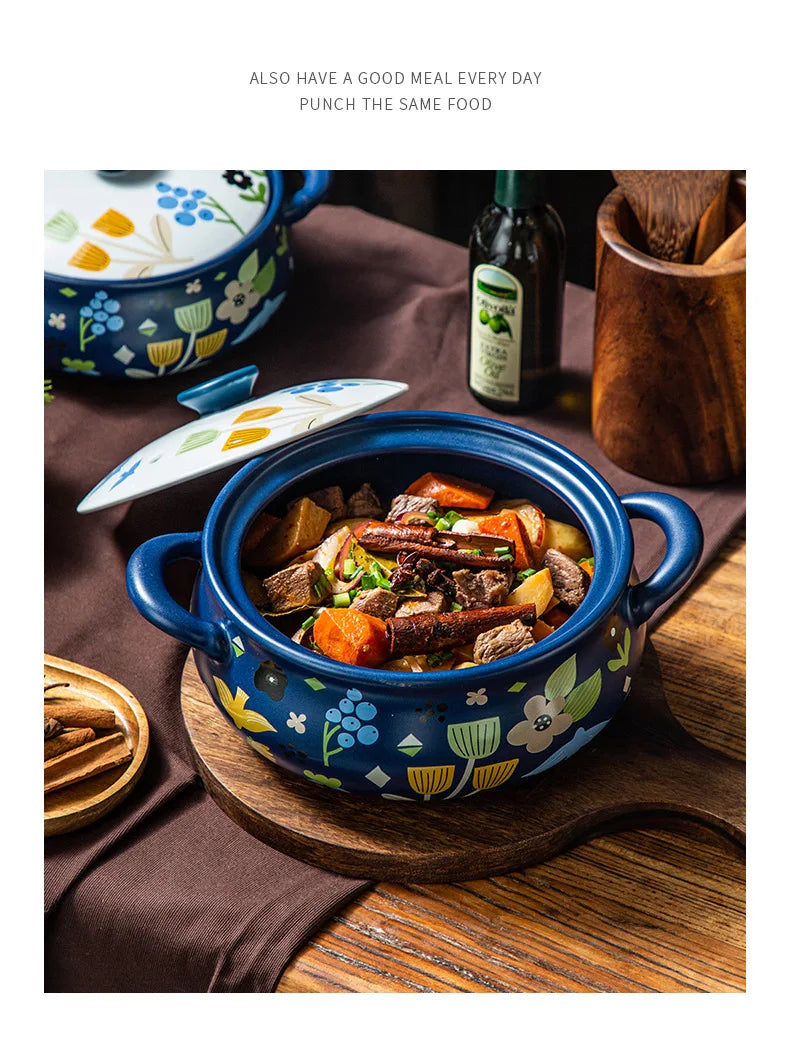 Korean Ceramic Casserole Creative Drum-shaped Stew Pot Spodumene Saucepan Kitchen Pan Home Cookware Cooking Tools Clay Pot