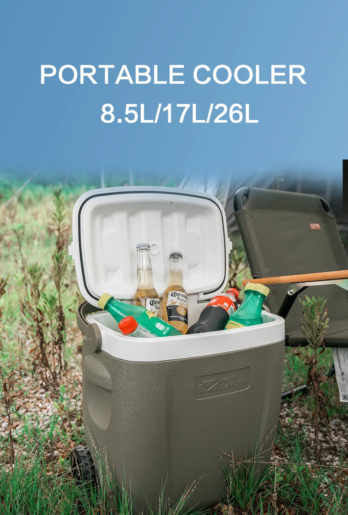 MOBI GARDEN Camping Cooler Box Ice Box Food&Drink Portable Outdoor Picnic Keep Fresh Refrigerator