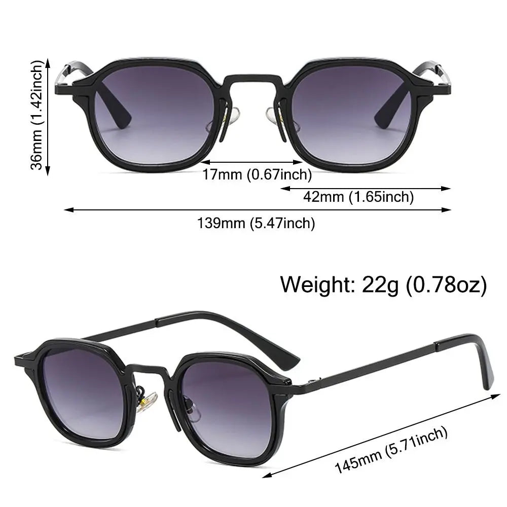 Punk Shades Vintage Trendy Driving Sun Glasses UV400 Protection Small Square Sunglasses for Women & Men