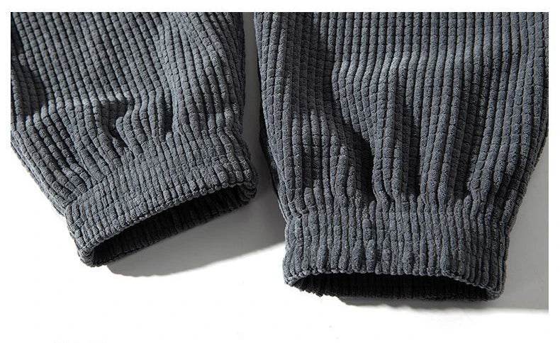 Baggy Corduroy Jogger Pants Men Tech Fleece Sweatpants Man Autumn Winter Casual Harem Pants Male Sport Thermal Trousers - AIAZ